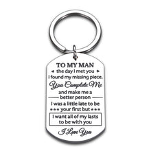 Load image into Gallery viewer, Valentines Day Gifts for Him Husband Gifts from Wife My Man Keychain Birthday Gifts for Men Couples Christmas Gifts for Boyfriend from Girlfriend Anniversary Wedding Gifts for Her Groom Fiance Gifts