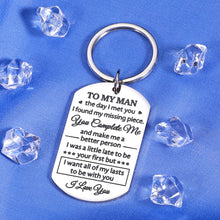 Load image into Gallery viewer, Valentines Day Gifts for Him Husband Gifts from Wife My Man Keychain Birthday Gifts for Men Couples Christmas Gifts for Boyfriend from Girlfriend Anniversary Wedding Gifts for Her Groom Fiance Gifts