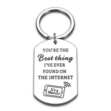 Load image into Gallery viewer, Romantic Valentines Gift for Wife Husband Funny Keychain for Women Men Birthday Gifts for Boyfriend from Girlfriend 1 Year Anniversary Present Wedding Online Friends BFF Met Online Dating Gifts