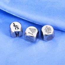 Load image into Gallery viewer, 3 Pcs Dice Husband Wife Christmas Stocking Stuffers for Him Her Date Night Gifts for Couples Funny Gifts One Year Anniversary Steel Gifts for Boyfriend Girlfriend Birthday Women Men Valentine Gifts