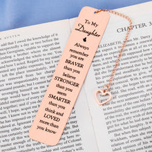 Load image into Gallery viewer, Stocking Stuffers for Teen Girls Inspirational Bookmarks for Book Lovers Daughter Gift from Mom Xmas Gifts for Women Daughter in Law Gifts Bonus Daughter Gifts 16 18th 21st Birthday Gifts for Daughter
