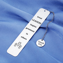 Load image into Gallery viewer, Great Leaders Bookmarks for Women Boss Gifts for Men Bosses Day Gifts Thank You Gift Retirement Gifts Appreciation Gifts for Boss Mentor Leader Christmas Gifts for Coworkers Employee of The Month