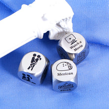 Load image into Gallery viewer, 3 Pcs Dice Husband Wife Christmas Stocking Stuffers for Him Her Date Night Gifts for Couples Funny Gifts One Year Anniversary Steel Gifts for Boyfriend Girlfriend Birthday Women Men Valentine Gifts