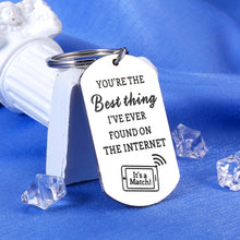 Load image into Gallery viewer, Romantic Valentines Gift for Wife Husband Funny Keychain for Women Men Birthday Gifts for Boyfriend from Girlfriend 1 Year Anniversary Present Wedding Online Friends BFF Met Online Dating Gifts