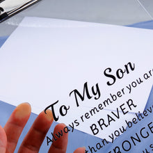 Load image into Gallery viewer, Christmas Gifts for Son Students Kids Teacher, Birthday Gifts for Boys Teenagers from Mom Dad, Inspirational Acrylic Clipboards for Classroom Cute Hanging Clipboard 8.7×12 Standard Letter Size A4