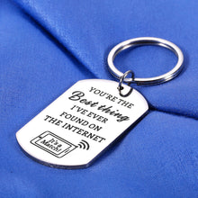 Load image into Gallery viewer, Romantic Valentines Gift for Wife Husband Funny Keychain for Women Men Birthday Gifts for Boyfriend from Girlfriend 1 Year Anniversary Present Wedding Online Friends BFF Met Online Dating Gifts