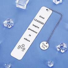 Load image into Gallery viewer, Great Leaders Bookmarks for Women Boss Gifts for Men Bosses Day Gifts Thank You Gift Retirement Gifts Appreciation Gifts for Boss Mentor Leader Christmas Gifts for Coworkers Employee of The Month