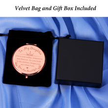Load image into Gallery viewer, Lucullan Lepole Daughter Gift from Mom Rose Gold Compact Mirror Girls Bonus Daughter Gifts for Grown Daughter Birthday Graduation Valentines Day Gifts for Her Daughter in Law Teen Girls Gift Ideas