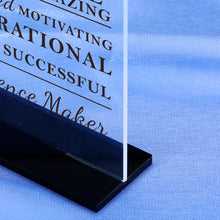 Load image into Gallery viewer, Boss Lady Gifts for Women Decorative Desk Sign Thank You Gifts Bosses Day Gifts for Women Appreciation Gifts Retirement Gifts for Women Promotion Gifts for Coworkers Employee Acrylic Office Decor