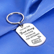 Load image into Gallery viewer, Romantic Valentines Gift for Wife Husband Funny Keychain for Women Men Birthday Gifts for Boyfriend from Girlfriend 1 Year Anniversary Present Wedding Online Friends BFF Met Online Dating Gifts