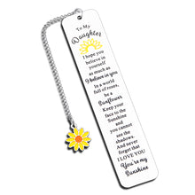 Load image into Gallery viewer, Daughter Gift from Mom Dad Spiritual Gifts Cute Bookmarks Sunflower Gifts for Women Xmas Gifts for Women Her Stepdaughter Teen Kids Gifts for Teenage Girls Birthday Wedding Christmas Stocking Stuffers