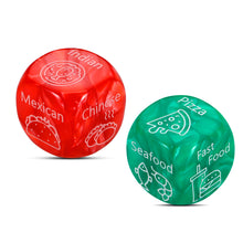 Load image into Gallery viewer, Couple Gifts for Christmas Dice Food Decision Maker Women Men Stocking Stuffers Date Night Gifts for Husband Wife Boyfriend Girlfriend Valentines Gifts for Friends Family Christmas Color Green and Red