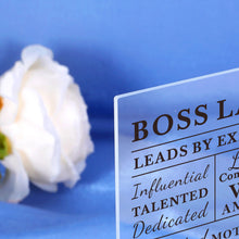 Load image into Gallery viewer, Boss Lady Gifts for Women Decorative Desk Sign Thank You Gifts Bosses Day Gifts for Women Appreciation Gifts Retirement Gifts for Women Promotion Gifts for Coworkers Employee Acrylic Office Decor