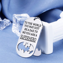 Load image into Gallery viewer, Fathers Day Gift Keychain Daddy Birthday for Step Dad in Law Husband from Daughter Son Wife You are A Superhero I Love You Wedding Anniversary Valentines Day Christmas for Men Him