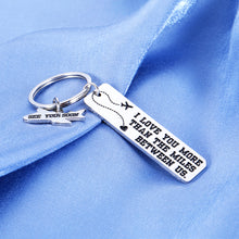 Load image into Gallery viewer, Long Distance Relationship Gifts for Him Her Christmas Valentines Day Keychain for Boyfriend Girlfriend Couple Anniversary Birthday Present I Love You More Than the Miles Between Us Friendship Keyring