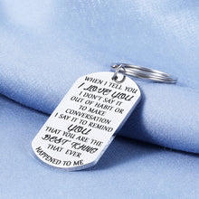 Load image into Gallery viewer, Husband Wife Keychain Couple Gift for Boyfriend Girlfriend Anniversary Newlywed Fiance Fiancee Wedding Best Friend Bff Birthday Christmas When I Tell You I Love You from Him His and Her Valentines Day