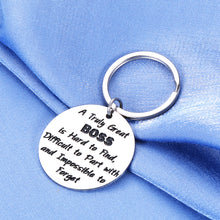 Load image into Gallery viewer, Bosses Day Thank You Gift Keychain for Boss Lady Supervisor Leader Mentor Birthday Christmas Retirement Gift from Coworker Colleague Leaving Moving a Truly Great Boss is Hard to Find Men Women