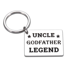 Load image into Gallery viewer, Uncle Gifts from Niece Nephew Uncle Keychain Birthday Gifts for Uncle from Kids Godfather Gifts from Godchild for Baptism Godson Goddaughter Christmas Presents Keyring Uncle Godfather Legend