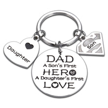 Load image into Gallery viewer, Dad Birthday Gifts from Daughter Keychain for Fathers Day Gifts from Son Wife for Dad Husband Grandpa Retirement Present for Step Father Figure Daddy to Be Thank You Gift for Papa Padre Him Men