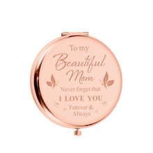 Load image into Gallery viewer, Lucullan Lepole Mom Gifts from Daughters I Love You Mom Rose Gold Compact Mirror Mom Birthday Gifts for Mom from Son Mother of The Bride Gifts for Mother in Law Stocking Stuffers for Women