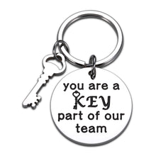 Load image into Gallery viewer, Team Gift for Employee Appreciation Thank You Keychain for Women Men Coworker Goodbye Farewell Present from Boss Lady Leader Mentor Birthday Retirement Teacher Coach Instructor Player