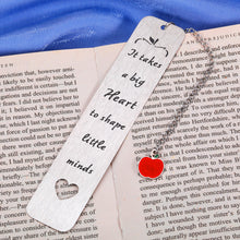 Load image into Gallery viewer, Teacher Appreciation Gifts for Book Lovers Bookmark for Kids Girls Boys Teacher Birthday Gifts for Coach Retirement Present for Tutor Principal Teachers Day Gifts for Friends Female with Charm Chain