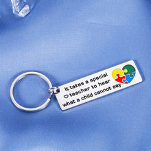 Load image into Gallery viewer, Teacher Appreciation Gifts Autism Keychain for Women Men Autism Awareness Teacher Speech Therapist Thank You Gift for Special Education Teachers for World Autism Awareness Day Month Teacher’s Day