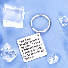 Load image into Gallery viewer, Boss Appreciation Keychain Funny Bosses Day Thank You Gift for Men Women Supervisor Leader Retirement Mentor Leaving Moving Coworker Colleague Goodbye Farewell Christmas Birthday