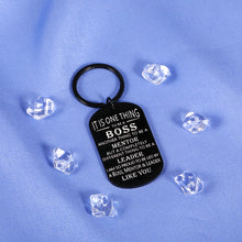 Load image into Gallery viewer, Bosses Day Gifts Keychain Thank You Gifts for Women Mentor Leader Retirement Gifts for Supervisor Manager PM Christmas Gifts for Boss Gifts for Men Office from Coworker Present Dog Tag Black