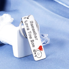 Load image into Gallery viewer, Son Keychain Gift for Boys Him from Mom Dad Remember I Love You Birthday Thanksgiving Christmas Graduation Back to School Wedding Present for Children Kid Teenage