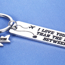Load image into Gallery viewer, Long Distance Relationship Gifts for Him Her Christmas Valentines Day Keychain for Boyfriend Girlfriend Couple Anniversary Birthday Present I Love You More Than the Miles Between Us Friendship Keyring