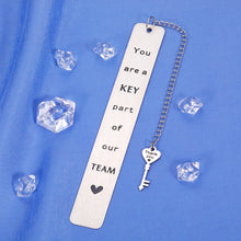 Load image into Gallery viewer, Thank You Gifts for Coworkers Bookmark for Women Men Employee Appreciation Gifts for Boss Leader Manger Farewell Mentor You are A Key Part of Our Team Gifts for Staff Coach Teacher Retirement Gifts