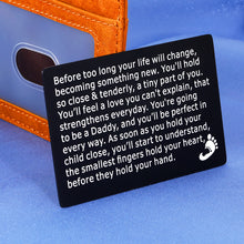 Load image into Gallery viewer, New Daddy Gifts for Men from Wife Wallet Insert Card for First Time Fathers Day Gifts Dad to Be New Baby Birth Pregnancy Announcement for Him Expectant Dad Daddy Birthday Mini Love Note