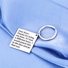 Load image into Gallery viewer, Boss Appreciation Keychain Funny Bosses Day Thank You Gift for Men Women Supervisor Leader Retirement Mentor Leaving Moving Coworker Colleague Goodbye Farewell Christmas Birthday