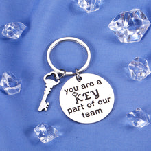 Load image into Gallery viewer, Team Gift for Employee Appreciation Thank You Keychain for Women Men Coworker Goodbye Farewell Present from Boss Lady Leader Mentor Birthday Retirement Teacher Coach Instructor Player