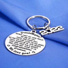Load image into Gallery viewer, Graduation Gifts for Granddaughter Senior 2022 Keychain Graduate Gift for Grand Kids from Grandma Grandpa Grandparents to Grand Daughter Grad Presents for Her High School College Graduating Gifts