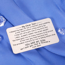 Load image into Gallery viewer, Christmas Gifts for Teenage Boys from Mom Mother Wallet Insert Card Inspirational Gifts for Son Back to School Birthday Valentines Gifts for Men Step Son in Law First Time Fathers Day Gift Love Notes