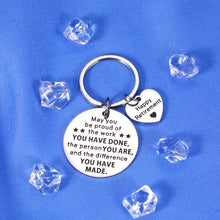 Load image into Gallery viewer, Happy Retirement Gifts for Women Leaving Job Gifts for Boss Male Female Keychain Farewell Gifts for Coworkers Nurse Teacher Appreciation Gifts for Colleague Employee Retired Best Friends Work Gifts