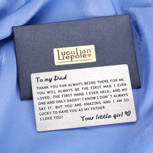 Load image into Gallery viewer, Fathers Birthday Gifts from Daughter Wife Kids to Dad Wallet Insert Card Father’s Day Thank You Present for Daddy Papa Padre Love Note for Father Figure Grandpa Wedding Men Him Husband