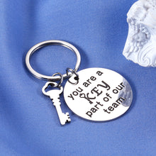 Load image into Gallery viewer, Team Gift for Employee Appreciation Thank You Keychain for Women Men Coworker Goodbye Farewell Present from Boss Lady Leader Mentor Birthday Retirement Teacher Coach Instructor Player