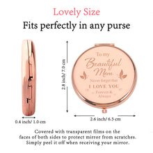 Load image into Gallery viewer, Lucullan Lepole Mom Gifts from Daughters I Love You Mom Rose Gold Compact Mirror Mom Birthday Gifts for Mom from Son Mother of The Bride Gifts for Mother in Law Stocking Stuffers for Women