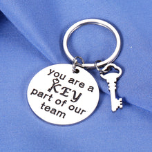 Load image into Gallery viewer, Team Gift for Employee Appreciation Thank You Keychain for Women Men Coworker Goodbye Farewell Present from Boss Lady Leader Mentor Birthday Retirement Teacher Coach Instructor Player