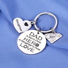 Load image into Gallery viewer, Dad Birthday Gifts from Daughter Keychain for Fathers Day Gifts from Son Wife for Dad Husband Grandpa Retirement Present for Step Father Figure Daddy to Be Thank You Gift for Papa Padre Him Men