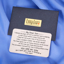 Load image into Gallery viewer, Christmas Gifts for Teenage Boys from Mom Mother Wallet Insert Card Inspirational Gifts for Son Back to School Birthday Valentines Gifts for Men Step Son in Law First Time Fathers Day Gift Love Notes