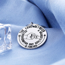 Load image into Gallery viewer, Keychain Gift Charm Engraved The Love Between A Grandfather and Granddaughter is Forever for New Grandpa Granddad Gramps Birthday of Grandparent Father’s Day Christmas Thanksgiving from Grandchildren