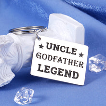 Load image into Gallery viewer, Uncle Gifts from Niece Nephew Uncle Keychain Birthday Gifts for Uncle from Kids Godfather Gifts from Godchild for Baptism Godson Goddaughter Christmas Presents Keyring Uncle Godfather Legend