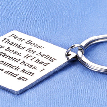 Load image into Gallery viewer, Boss Appreciation Keychain Funny Bosses Day Thank You Gift for Men Women Supervisor Leader Retirement Mentor Leaving Moving Coworker Colleague Goodbye Farewell Christmas Birthday