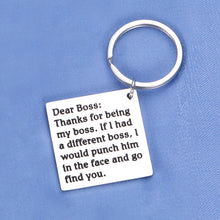 Load image into Gallery viewer, Boss Appreciation Keychain Funny Bosses Day Thank You Gift for Men Women Supervisor Leader Retirement Mentor Leaving Moving Coworker Colleague Goodbye Farewell Christmas Birthday