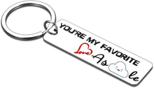 Load image into Gallery viewer, Funny Man Valentines Day Keychain Sweet Christmas Gift for Husband Boyfriend Hubby from Wife Girlfriend Wifey Her Him Anniversary Birthday Wedding You’re My Favorite Keychain Gifts Keyring