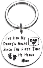 Load image into Gallery viewer, Keychain Gift for New Step Dad in Law Husband Grandpa I've Had My Daddy's Heart Since the First Time He Heard Mine Happy Father's Day Birthday Valentine Thanksgiving Christmas Wedding Keyring Jewelry